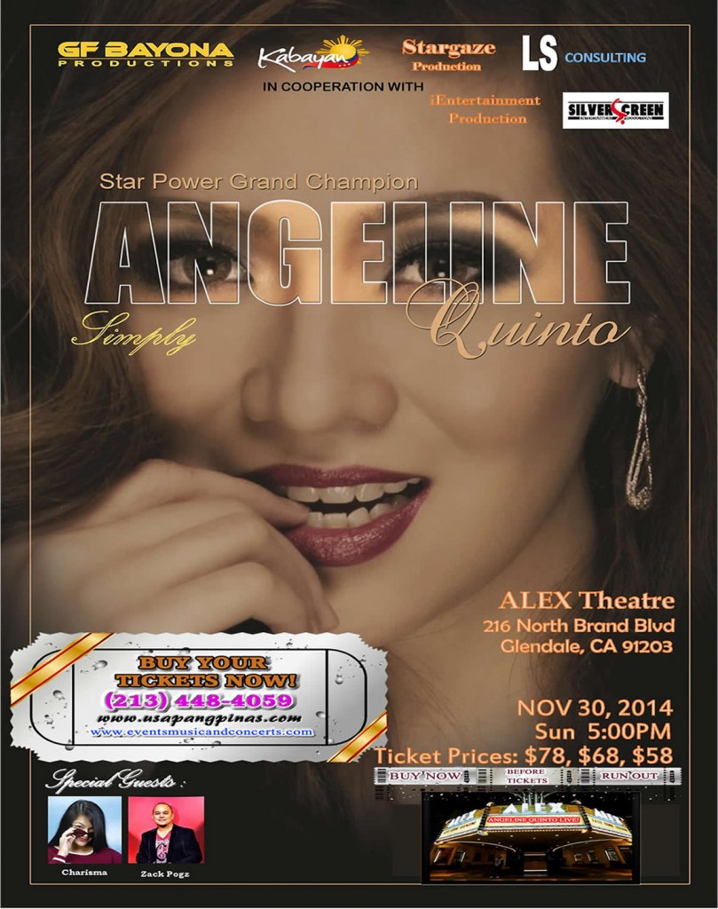 Angeline Quinto Concert in Glendale California on Nov. 30, 2014
